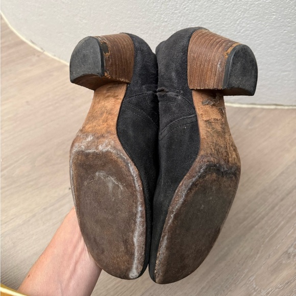 Isabel Marant Navy Blue Suede Dicker Ankle Boots with Wooden Heel - Picture 4 of 4